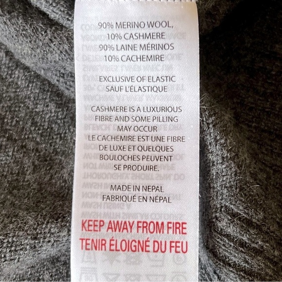 Brodie Cashmere Wool blend Gray Lurex Bow Mock Neck Sweater size M - Picture 10 of 12